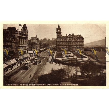 Edinburgh, Princes Street, Looking East, Milton Photolette Postcard