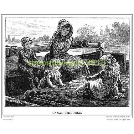 Canal Children, 1886, MODERN REPRODUCTION