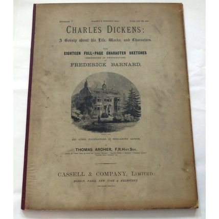 Antique Charles Dickens Works & Characters 6Vol Folio Size Set F Barnard Illust