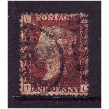 GREAT BRITAIN 1858-79 QV SG44 1d RED BROWN PLATE 195 LETTERED TL USED