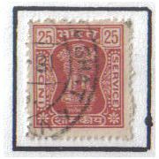 1976 INDIA SERVICE 25P ROSE-CARMINE F/U SG0219