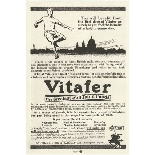 Advertising Leaflet Vitafer Greatest Tonic Food British Milk Chemist Athlete