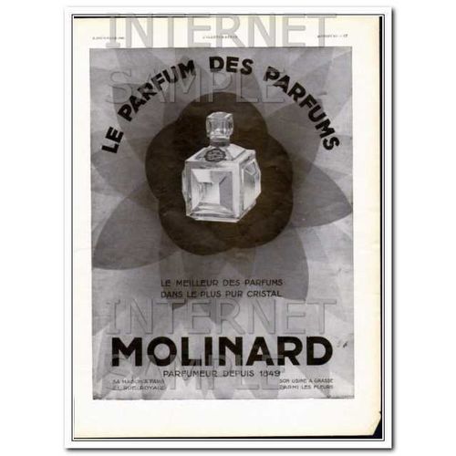 MOLINARD 1930 Le Parfum best perfume purest crystal bottle vintage ad