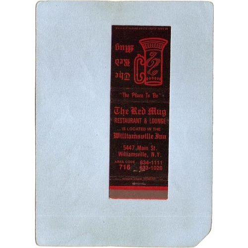New York Wiliamsville Matchcover The Red Mug Restaurant & Lounge 5447 Main~2444