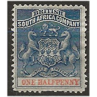 Rhodesia 1893 SG19 1/2d Deep Blue & Vermilion Mounted Mint . .. .