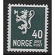 NORWAY 1937 NEW LION 40 ORE GREY SG 292 M / MINT