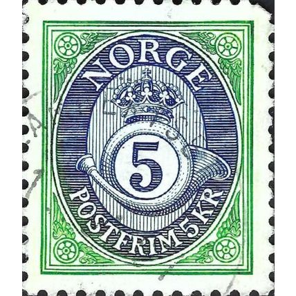 NORWAY, Posthorn postfrim, blue 1992, 5kr