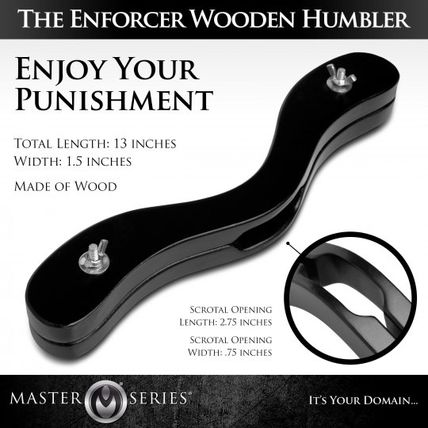 The Enforcer Black Wooden Humbler CBT Cock Ball Torment Bondage S&M BDSM Slave !