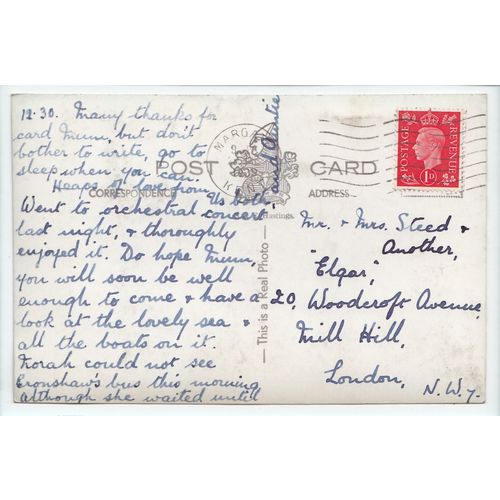 Promenade Walk and Pavilion Westonville Kent 1939 RP Postcard 13