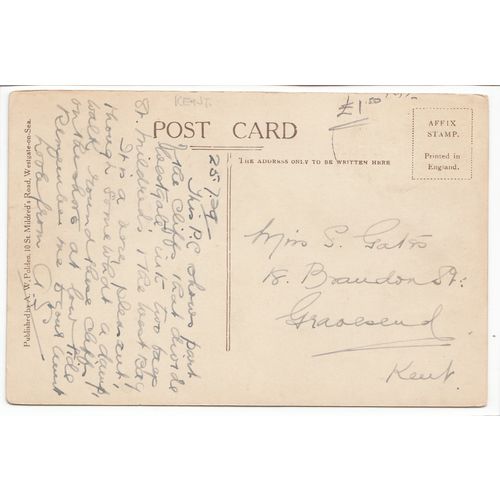 The Cliffs Westgate-on-Sea Kent 1929 A W Polden Postcard 15648