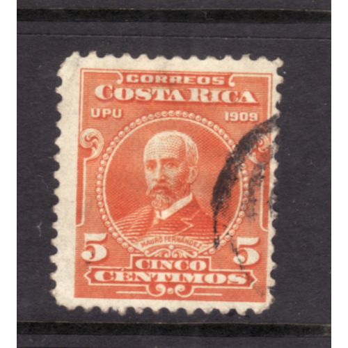COSTA RICA 1910 5c ORANGE MAURO FERNANDEZ SG 80 FINE USED #5