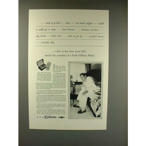1929 Gillette Razor Blade Ad - Comfort of Fresh Blade