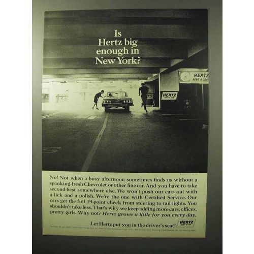 1964 Hertz Rent a Car Ad - Big Enough in New York?