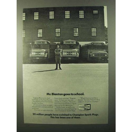 1971 Champion Spark Plugs Ad - Mr. Blanton Goes To