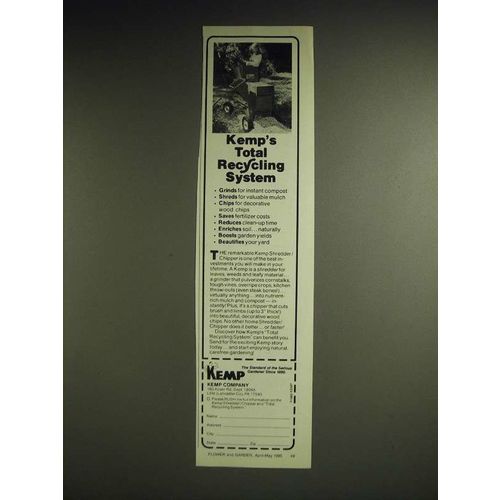 1985 Kemp Shredder/Chipper Ad - Total Recycling System