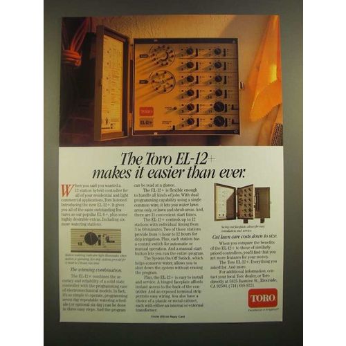 1988 Toro EL-12+ Controller Ad - Makes it Easier Than Ever