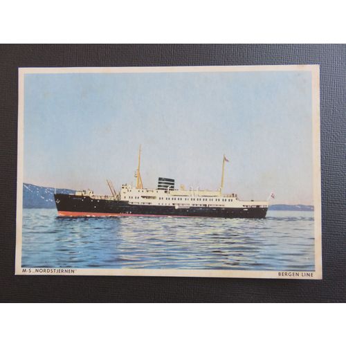 Coastal Express Service, Bergen Line, Norway M.S. Nordstjernen Postcard