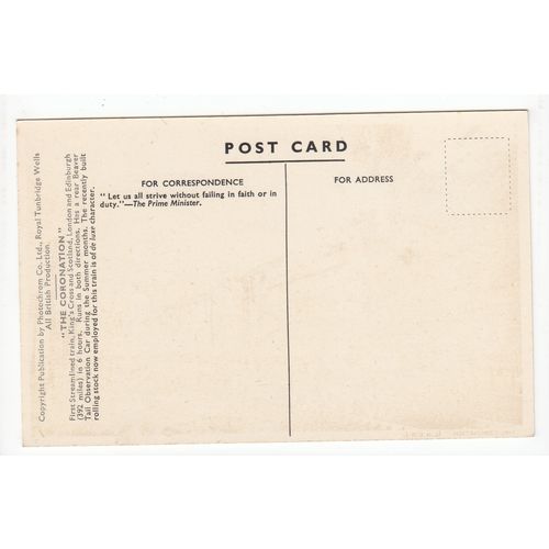 The Coronation Steam Locomotive LNER Railway Postcard 7