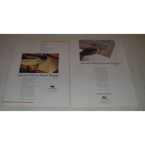 1990 Arjomari Arches Watercolor Papers and Arches/Rives Print Papers Ad