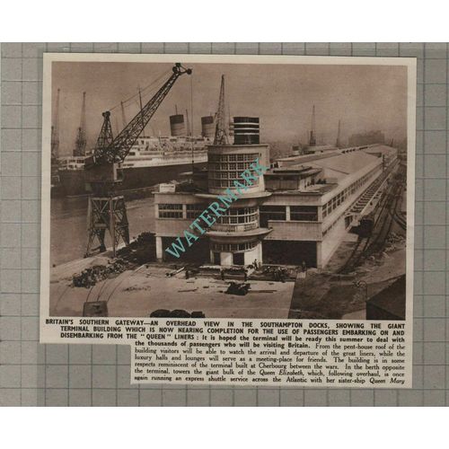 C2746) Southampton Docks Queen Elizabeth Ship - 1950 Clip