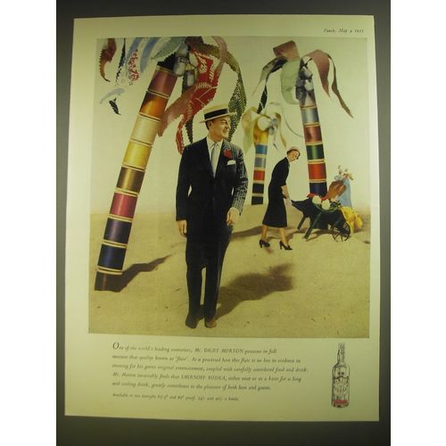 1955 Smirnoff Vodka Ad - world's leading couturiers, Mr. Digby Morton