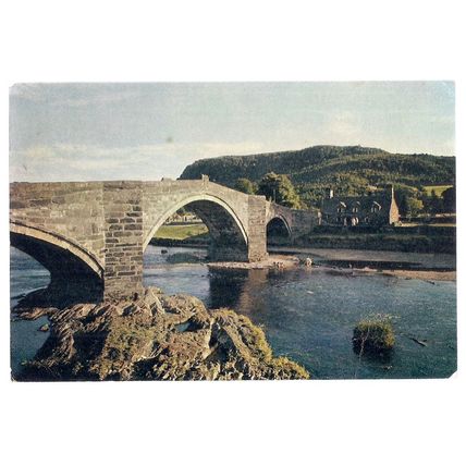 LLANWRWST BRIDGE, Denbighshire used postcard by J Arthur Dixon 1966 pm =