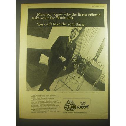 1967 Woolmark Maenson 2-piece Suit Advertisement - Maenson know why