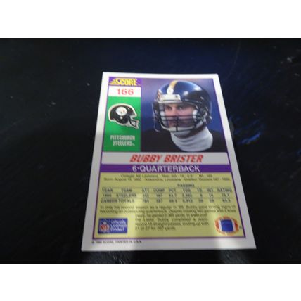 1990 Score Football Card # 166 Bubby Brister Ex-Mt (6) Pittsburgh Steelers