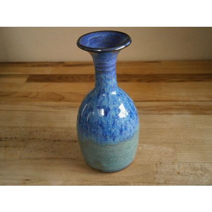 Rupert Blamire Bristol Studio Pottery Blue Drip Glaze Bud Vase