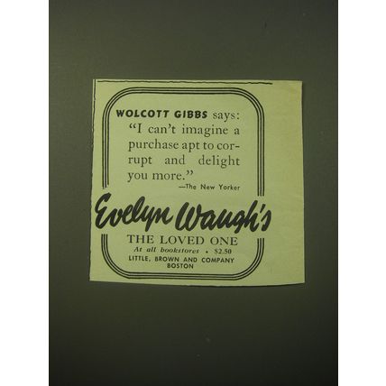 1948 Little, Brown and Company Book Ad - The Loved One by Evelyn Waugh