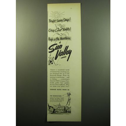 1950 Union Pacific Railroad Ad - Bright, Sunny Days! Crisp Cool Nights!