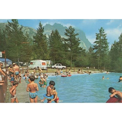 Swimming Pool Dolomiti Camping Site Caravan Park Italian Postcard