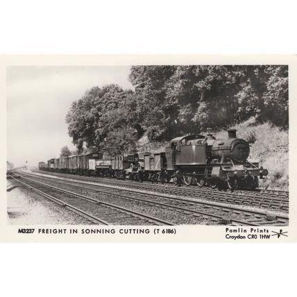 Freight In Sonning Cutting Nr Reading Station Train Postcard