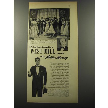 1953 West Mill Tuxedo with Arthur Murray Advertisement - It's fun to go formal