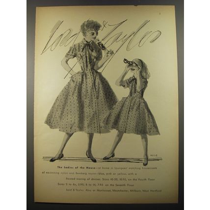 1954 Lord & Taylor Loungees Housecoats Ad - The Ladies of the House