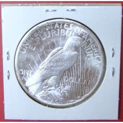 1935-S Peace Dollar. This Coin is a replica and contains NO precious metal.