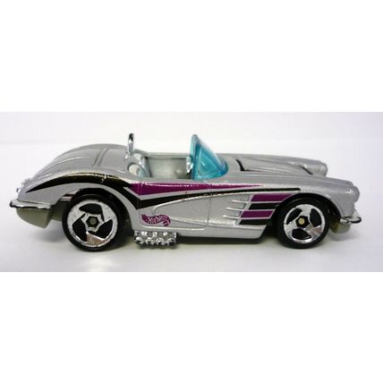 Hot Wheels '58 Corvette Convertible Silver Die-Cast Car 1994