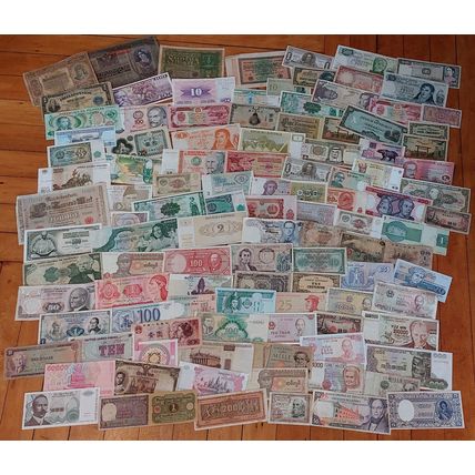 100+ Diff. Antique to Modern WORLD Currency Foreign Money Banknote WHOLESALE Lot