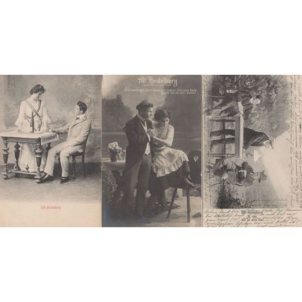 Old Heidelberg Germany 3x Sea Cadet Antique Postcard s