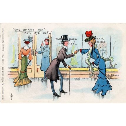 Upper Class Department Store Tailors Fashion Old Comic Postcard