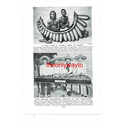 African Gourd 'Piano & Mexican Marimba, Book Illustration (Print), c1920