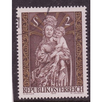 Austria 1974 Virgin Mary and Child 2s Fine Used SG 1725 VGC