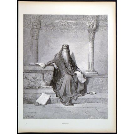 SOLOMON 1885 Gustave Doré - Adolphe Gusmand ANTIQUE ENGRAVING