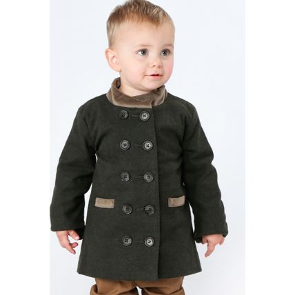 Mose Baby Kids Formal Smart Dark Green Pea Over Coat Brand New RRP £45