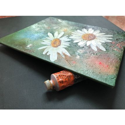Flowers Oil Painting Original Daisy