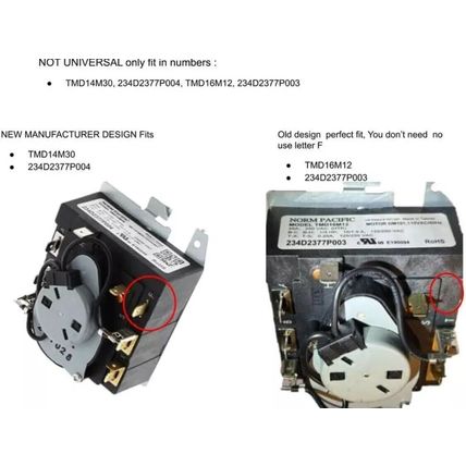TMD14M30 234D2377P004 TMD16M12 234D2377P003 CKD1400 Dryer Timer