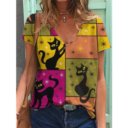 3D Printing Personality Printing Loose Women's T Shirt Top