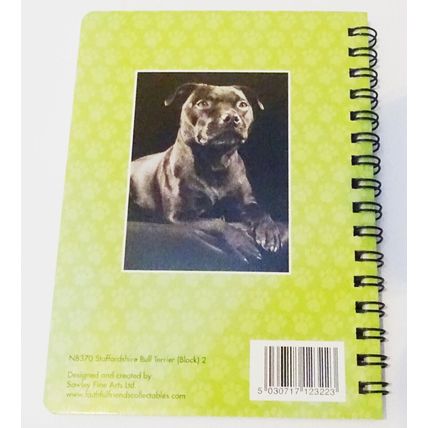 Black Staffordshire Bull Terrier laying down amazing 3D Notebook