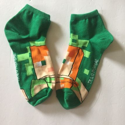 Boy's Minecraft Red Blue & Green Low Cut Socks Shoe Size 3-10 Socks