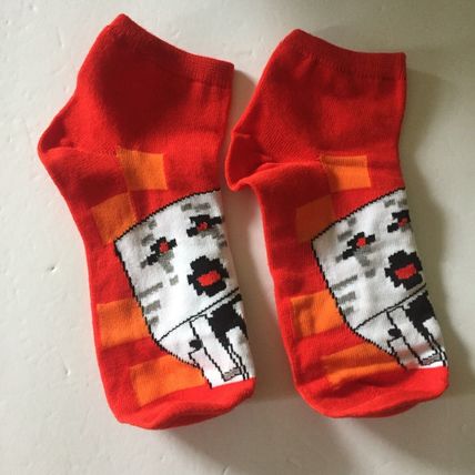 Boy's Minecraft Red Blue & Green Low Cut Socks Shoe Size 3-10 Socks